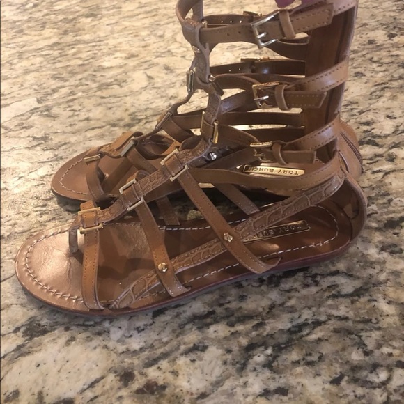 Tory Burch Reggie Gladiator Tan Sandal Size 8 - Picture 4 of 10